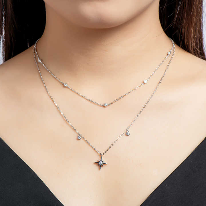 Luxury D Color Moissanite Tennis Necklace – 2.5mm Round Cut