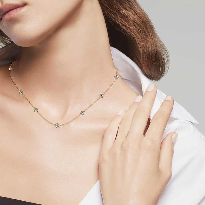 High-Quality Moissanite Choker Necklace – 3mm Round Cut