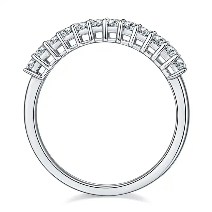 GRA-Certified Princess Cut Moissanite Half Eternity Band