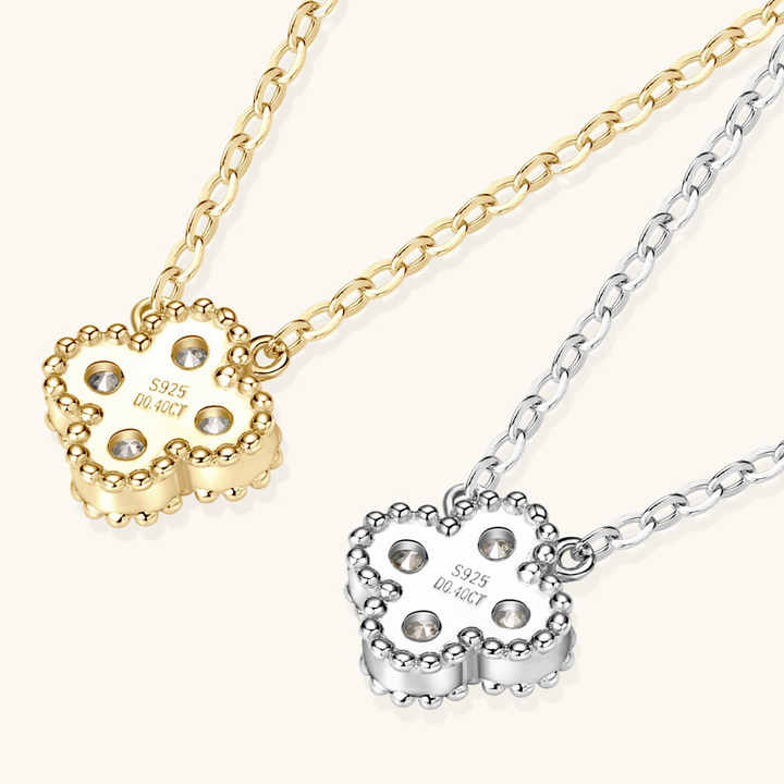 Four-Leaf Clover Moissanite Pendant Necklace – 0.10ct