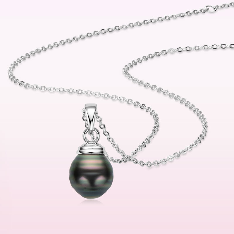 Natural Tahitian Black Baroque Necklace