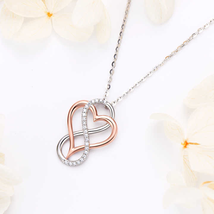 Moissanite Heart Infinity Pendant Necklace