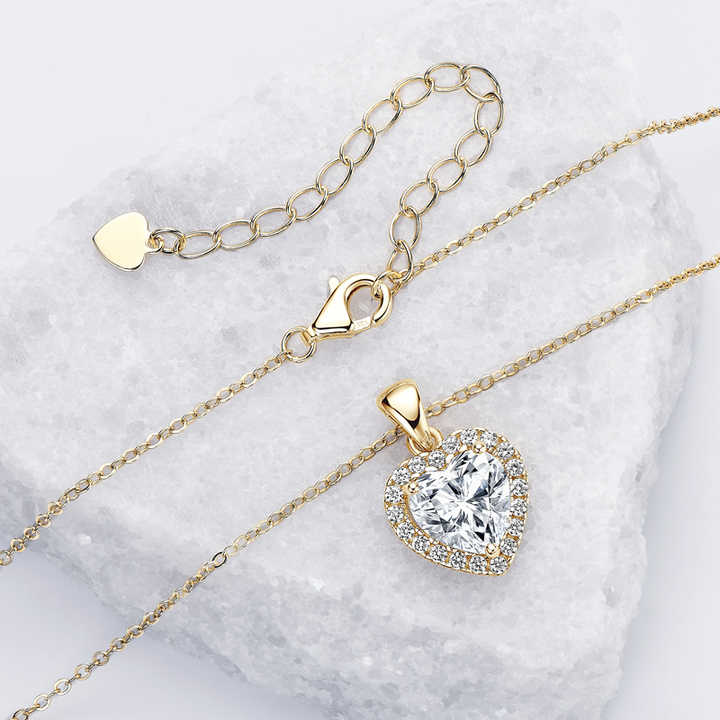 GRA Certified 2.0 Carat Heart-Shaped Moissanite Pendant Necklace