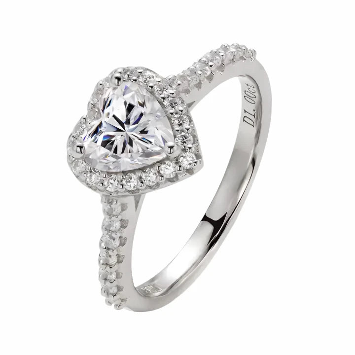 Heart-Shaped Moissanite Ring - 1 Carat 6.5mm Gemstone