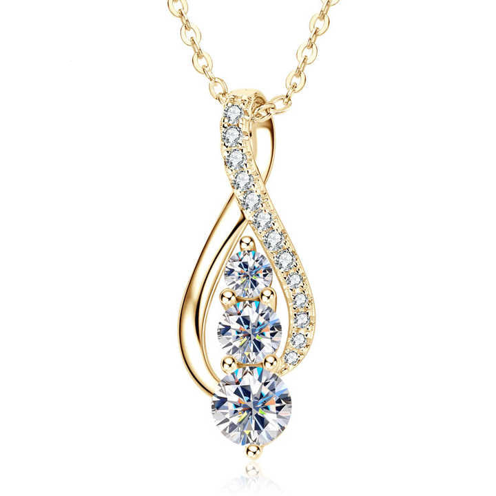 Infinity Moissanite Pendant Necklace – 1.0ct Round Brilliant Cut