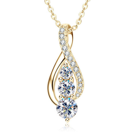 Infinity Moissanite Pendant Necklace – 1.0ct Round Brilliant Cut