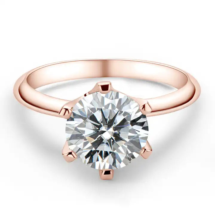 3 Carat Moissanite Solitaire Engagement Ring - 9mm Brilliant Cut
