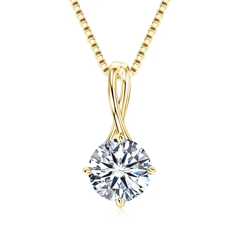 Infinity Pendant Necklace with Moissanite – Available in 6.5mm, 8mm, and 9mm