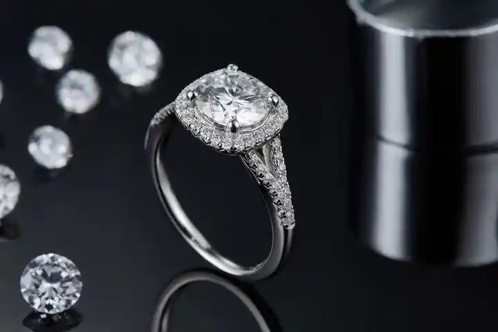 2 Carat Moissanite Engagement Ring - 8mm Round Cut
