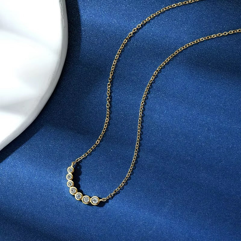 Luxury Moissanite Necklace – Round Cut D VVS, Multiple Chain Widths