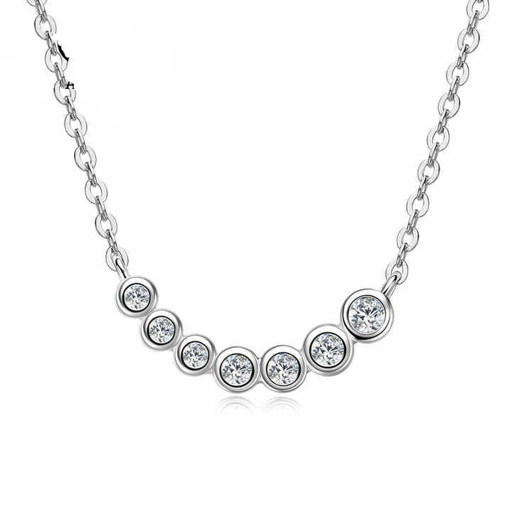 Luxury Moissanite Necklace – Round Cut D VVS, Multiple Chain Widths