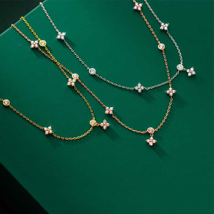 Four-Leaf Clover Moissanite Pendant Necklace