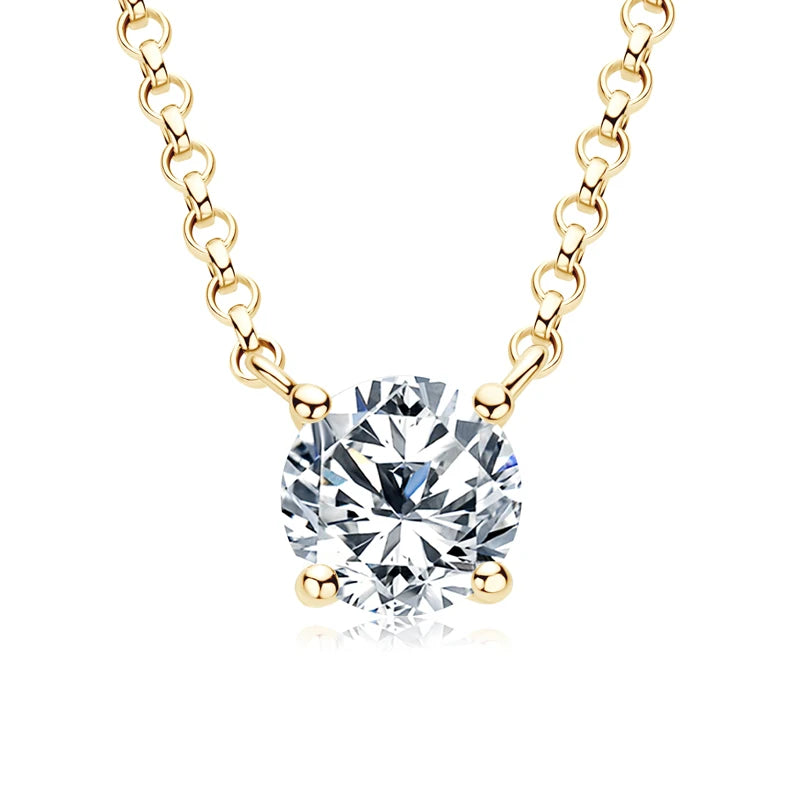Solitaire Moissanite Pendant Necklace – 1CT, 2CT, or 3CT