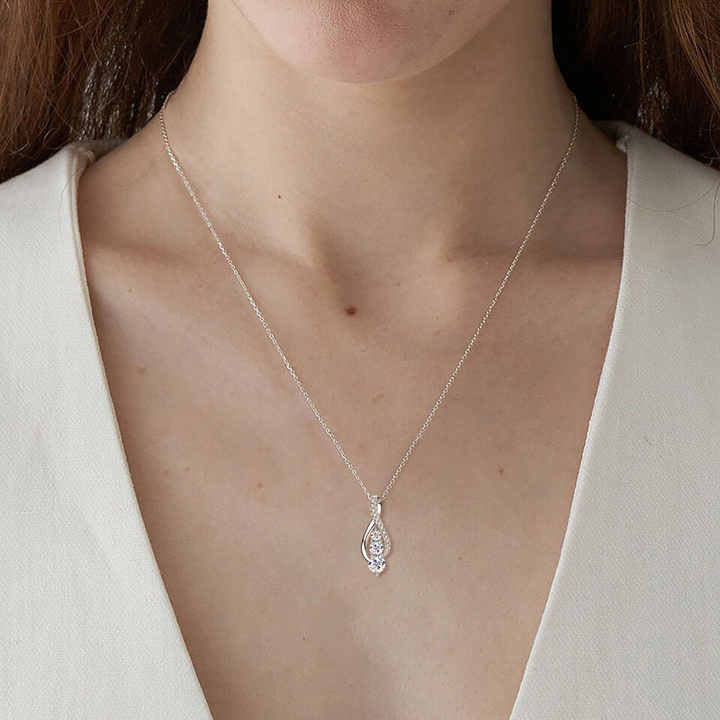 Infinity Moissanite Pendant Necklace – 1.0ct Round Brilliant Cut