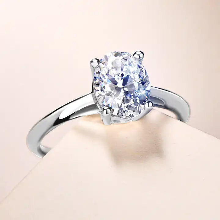 2.0 Carat Oval-Cut Moissanite Engagement Ring - Classic