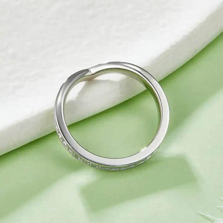 Classic V-Shaped Moissanite Tennis Ring - Sparkling Pavé Design