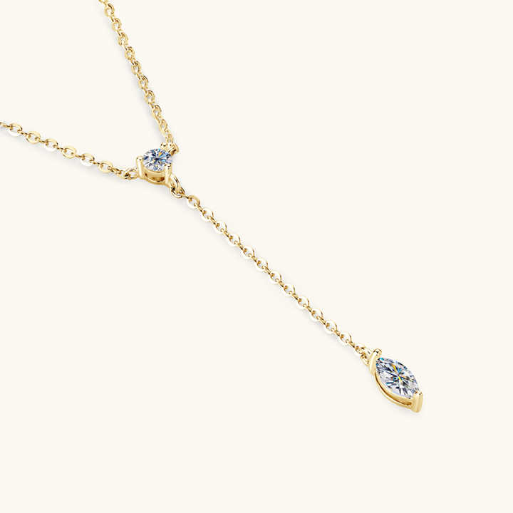 Marquise Cut Moissanite Drop Pendant Necklace – 0.40 Carat