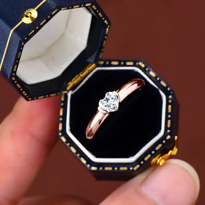 0.5ct Heart-Shaped Moissanite Solitaire Ring - Romantic Engagement Design