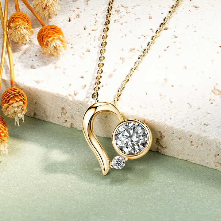 Heart-Shaped Moissanite Pendant Necklace – Elegant Wedding Jewelry Gift