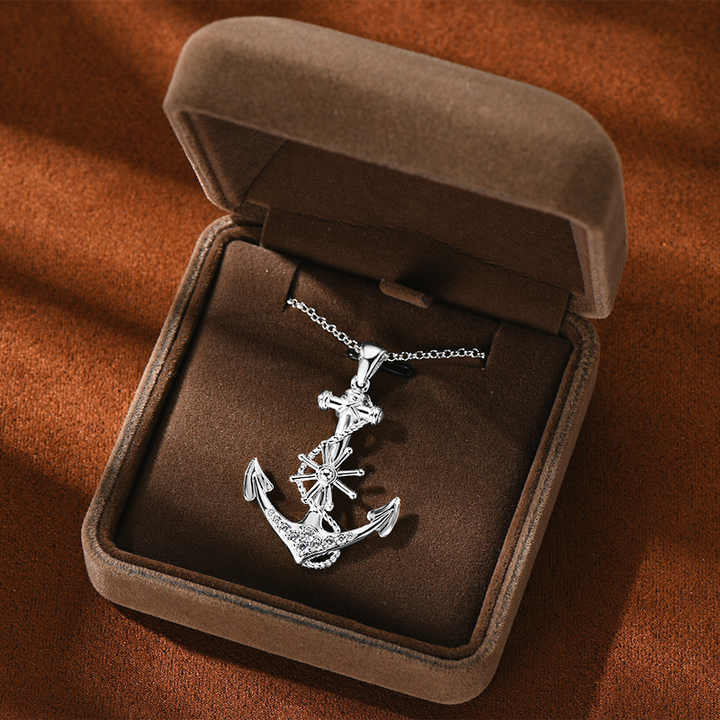Anchor Charm Moissanite Pendant Necklace – Customizable Design