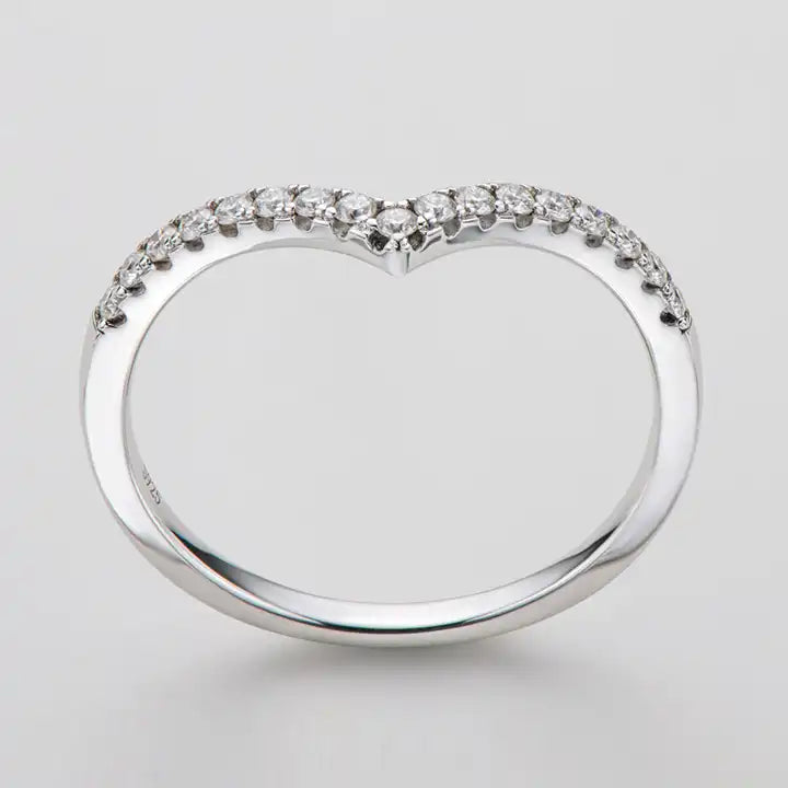 Moissanite V-Shaped Engagement Ring , Modern Design