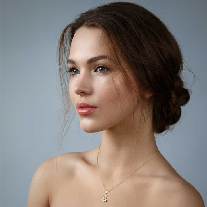 Moissanite Infinity Pendant Necklace with 2.0 Carat Round Brilliant Cut (8.0mm)