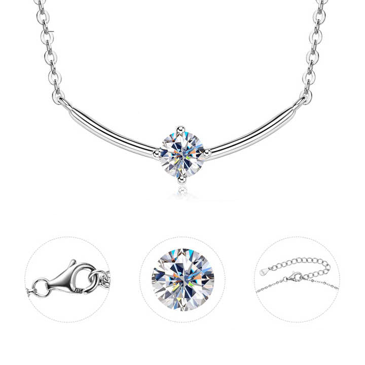 Delicate 14K Gold Plated Moissanite Pendant Necklace – 0.5 Carat