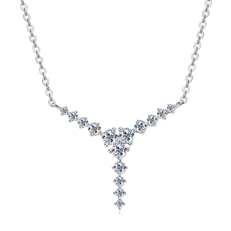 Luxury Moissanite Y-Shaped Pendant Necklace – Sparkling Design