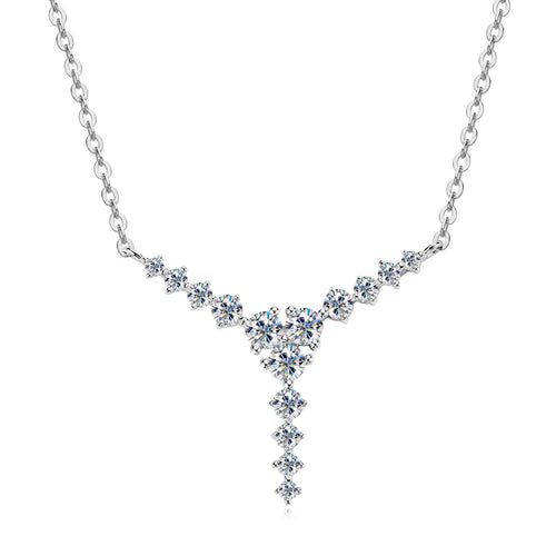 Luxury Moissanite Y-Shaped Pendant Necklace – Sparkling Design