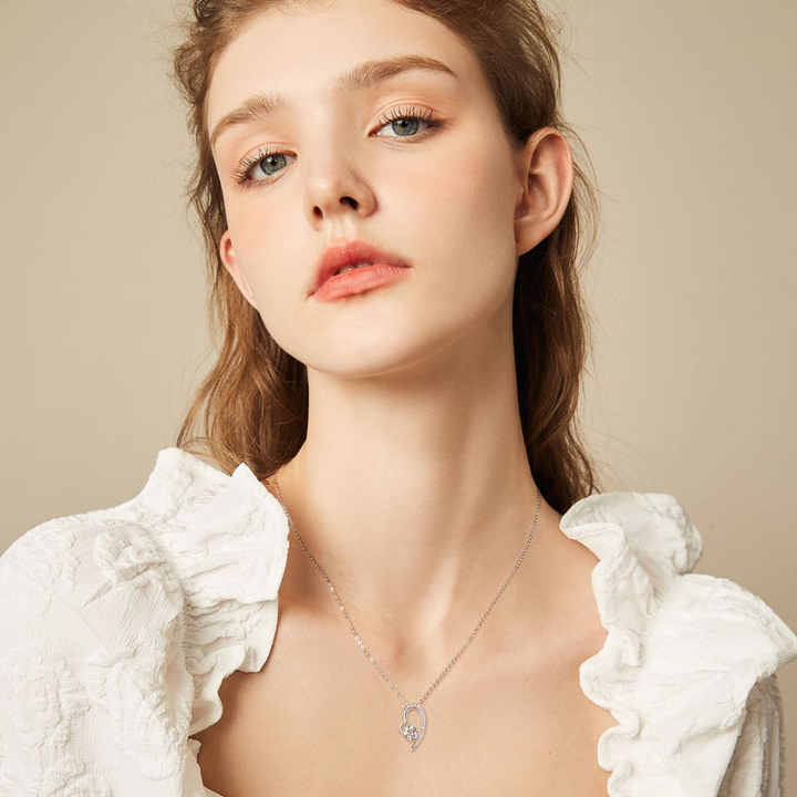 Heart-Shaped Moissanite Pendant Necklace – 1 Carat, Romantic Design