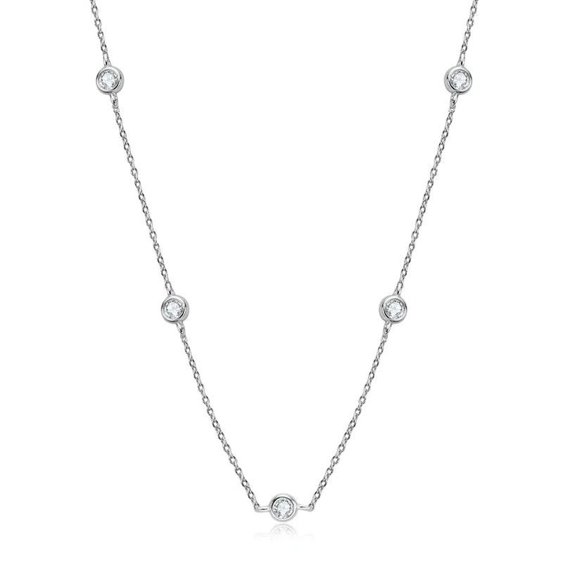 Multilayer Moissanite Bezel Choker Necklace – 4mm Round Cut