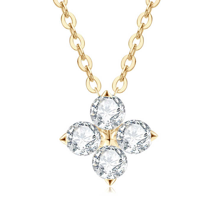 Four-Leaf Clover Moissanite Pendant Necklace – 0.40ct
