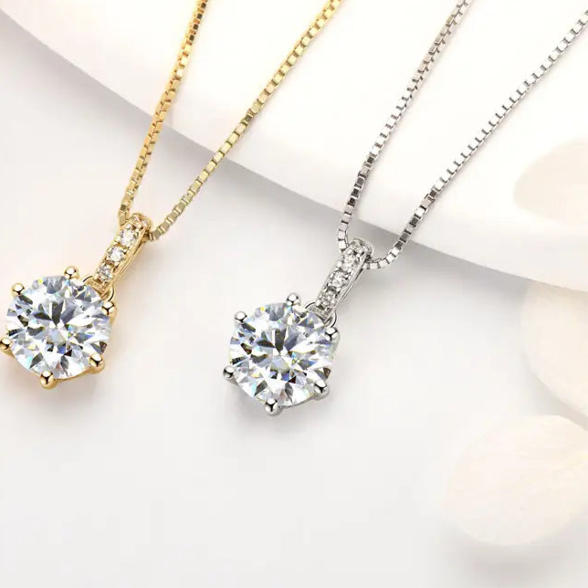 Moissanite Round Pendant VVS1 With Earrings Set