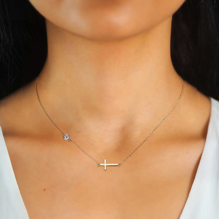 Delicate Moissanite Cross Pendant Necklace – 0.3 Carat