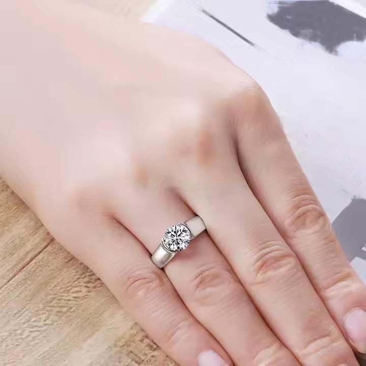 Fine Jewelry 2.0ct Moissanite Engagement Ring - 8mm Solitaire