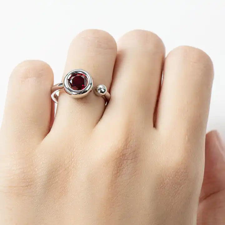 1ct Moissanite Adjustable Open Ring - Trendy