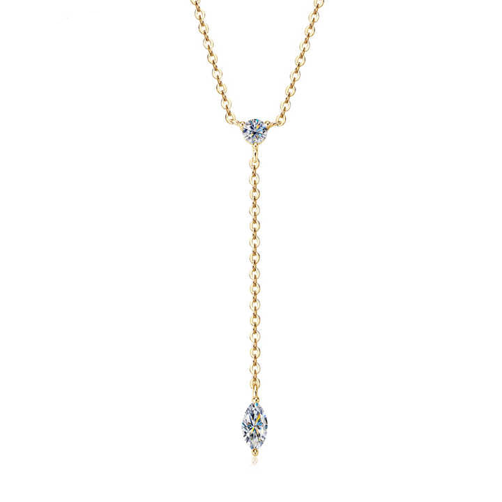 Marquise Cut Moissanite Drop Pendant Necklace – 0.40 Carat