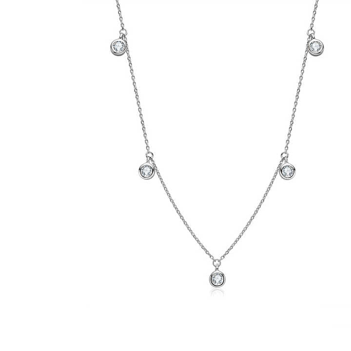 Moissanite Charm Choker Necklace – 0.3 Carat Round Cut