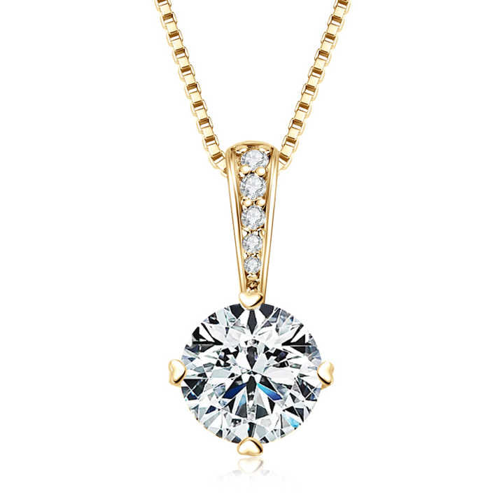 2ct Round "D" Color Moissanite Moissanite Pendant Necklace