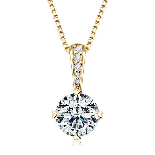 2ct Round "D" Color Moissanite Moissanite Pendant Necklace