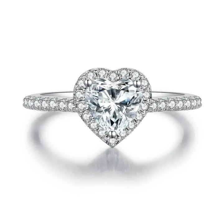 Heart-Shaped Moissanite Ring - 1 Carat 6.5mm Gemstone