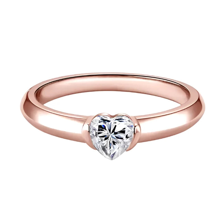 0.5ct Heart-Shaped Moissanite Solitaire Ring - Romantic Engagement Design