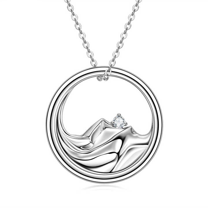 Moissanite D Color Certified Three-Stone Pendant Necklace
