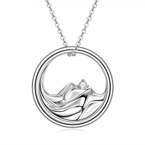 Moissanite D Color Certified Three-Stone Pendant Necklace