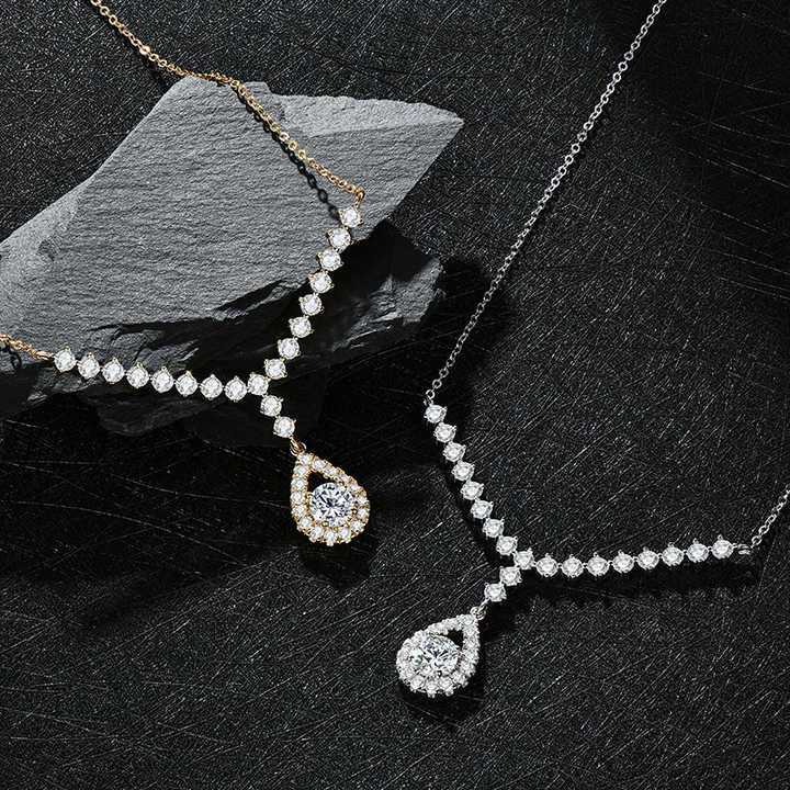 Luxury Moissanite Y Lariat Star Necklace – 1ct