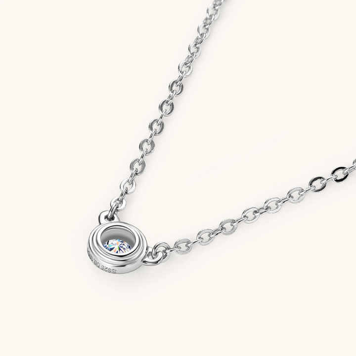 Classic Style Necklace with 3mm VVS1 Moissanite – Available in White, Yellow, and Rose Gold Plating
