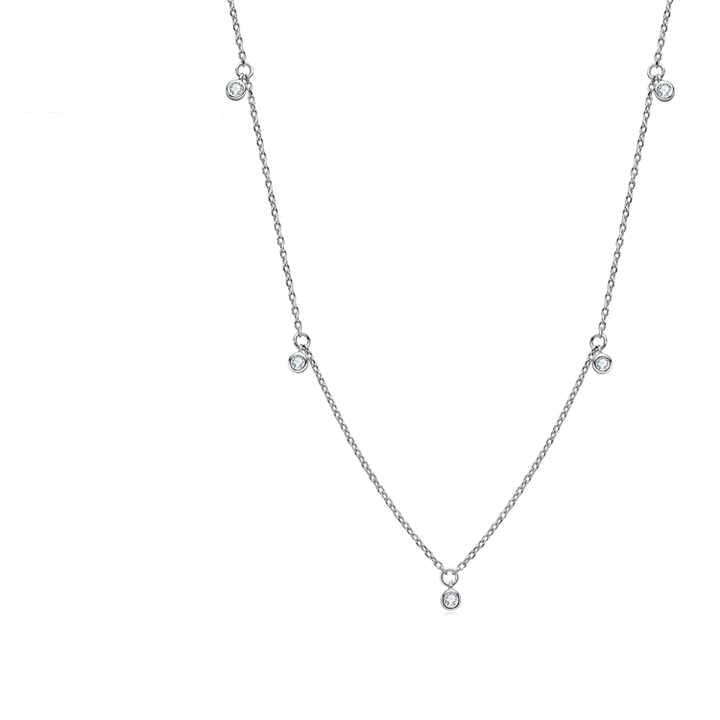 Moissanite Bezel-Set Choker Necklace – 0.06 Carat Round Cut
