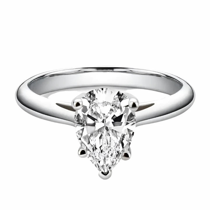 2 Carat Moissanite Engagement Ring - Pear Cut