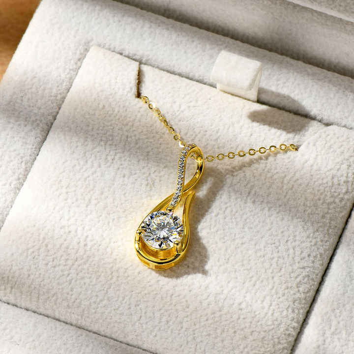 Infinity Pendant Necklace with 1.0ct Moissanite – GRA Certified