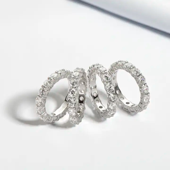 Classic Moissanite Eternity Ring - 4mm GRA-Certified